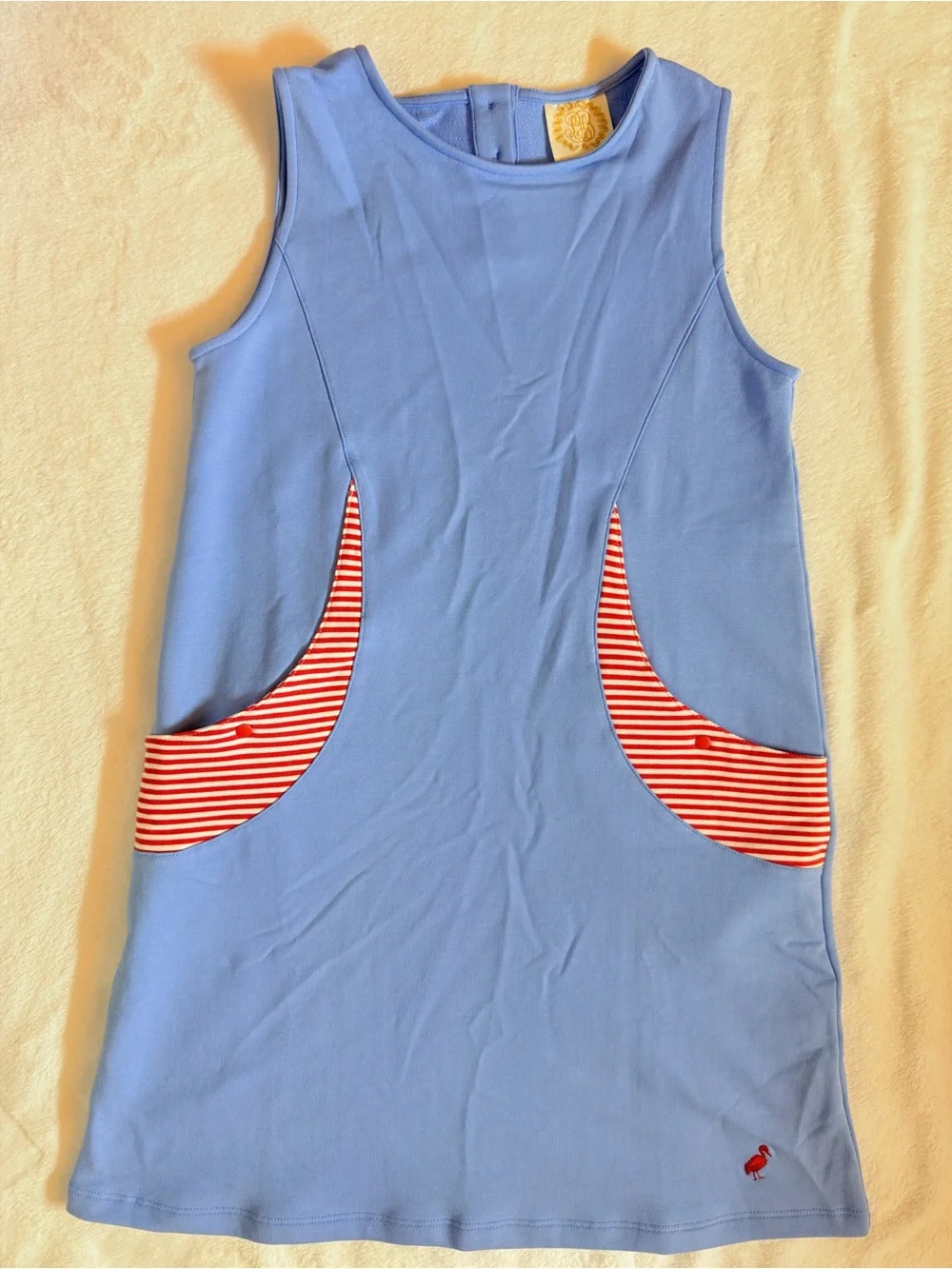 NWOT The Beaufort Bonnet company blue with red stripe knit dress 14
